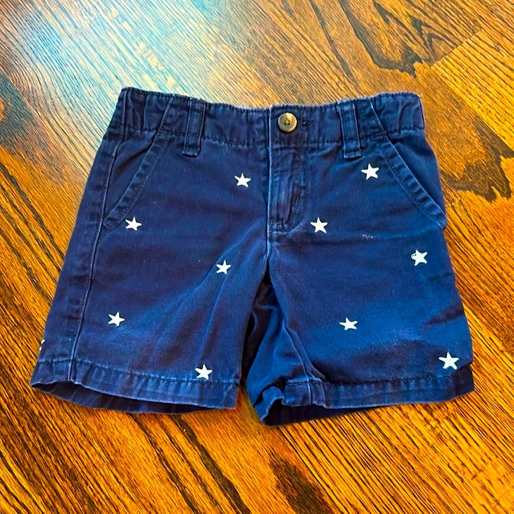 4th of July, Navy Blue, White Stars Kids Shorts, Gymboree, 2T